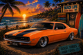 Beach Vibes Camaro Orange