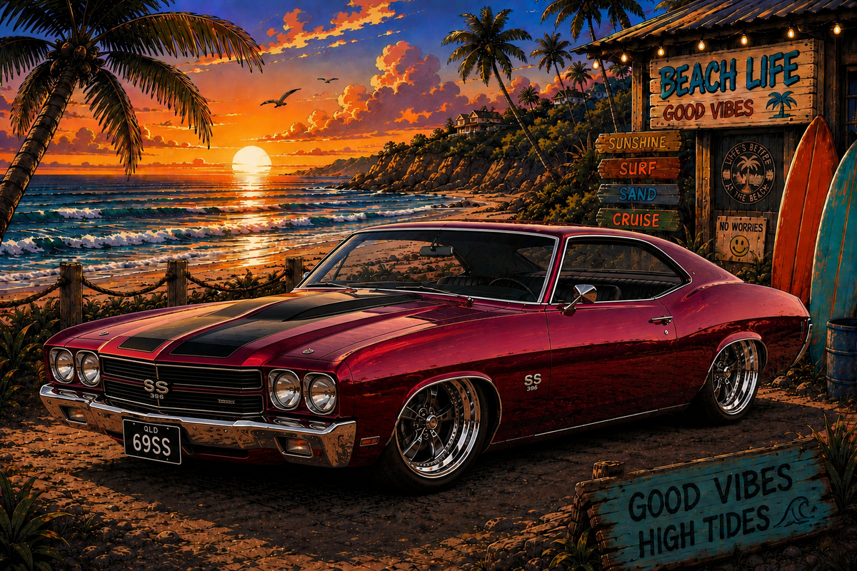 Beach Vibes Chevelle Black Cherry