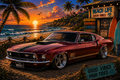 Beach Vibes Chevelle Mach 1 Black Cherry