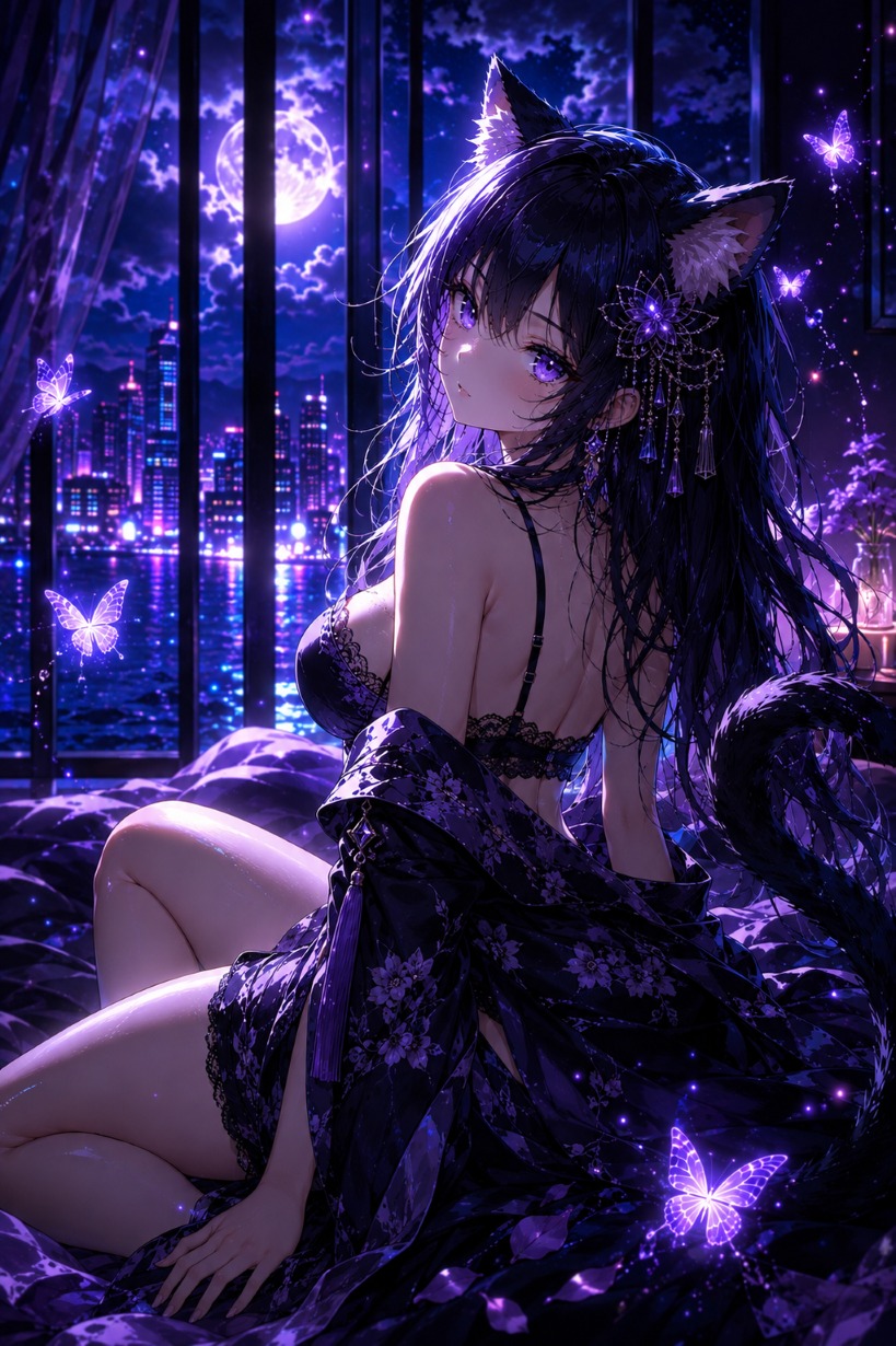 Purple Cat Moon