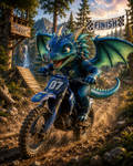 Dragon Riding Dirt Bike